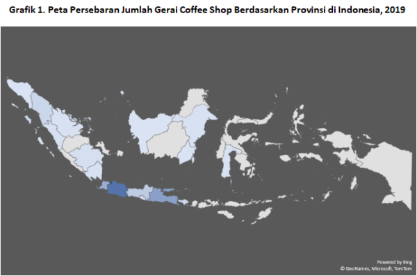 Jumlah Gerai Coffee Shop Berdasarkan Provinsi di Indonesia 2019